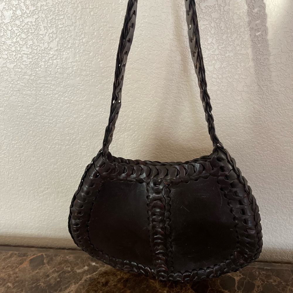 Handmade Retro Leather Purse. Retro  Braided strap